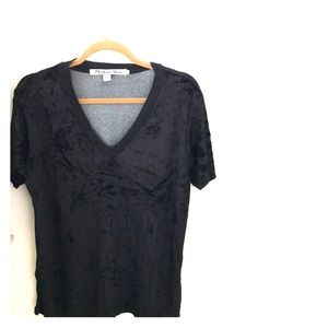 Black V-neck shirt